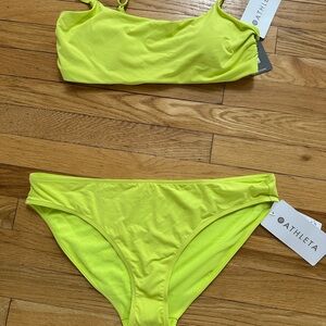 Athleta Neon Yellow/Green Bikini Set